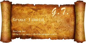 Grusz Tibold névjegykártya